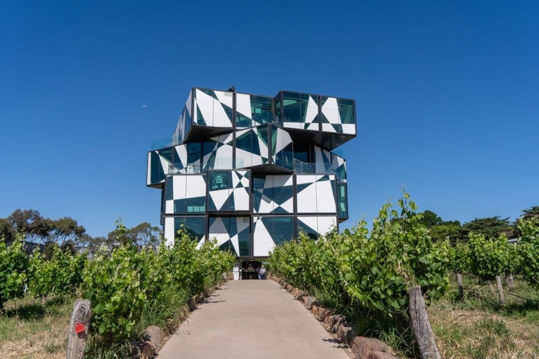 The Cube at d’Arenberg winery in McLaren Vale houses the 'Museum of Alternate Realities’ and top floor tasting room.